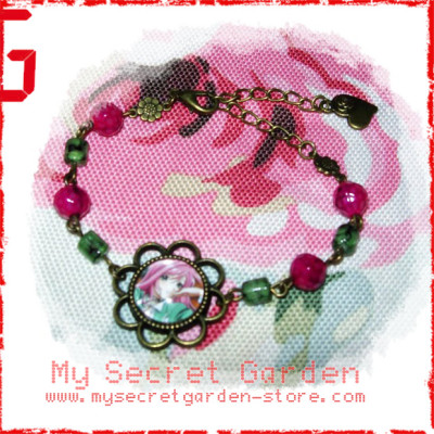 Rosario + Vampire ( RosaVam )  ロザリオとバンパイア Moka Akashiya anime Cabochon Bronze Bracelet 2 Rosario + Vampire ( RosaVam )  ロザリオとバンパイア Moka Akashiya anime Cabochon Bronze Bracelet 2